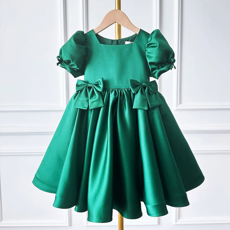 Cute Baby Girl Bow Dress Beauty Pageant Dress Toddler Birthday Fluffy Princess Dress