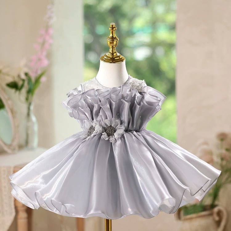 Children's Ball Gray Dress Girl Birthday Party Princess Dress