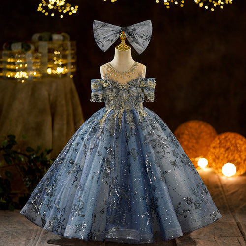 Luxury Cute Baby Girl Formal Dresses Toddler Birthday Party Ball Gown
