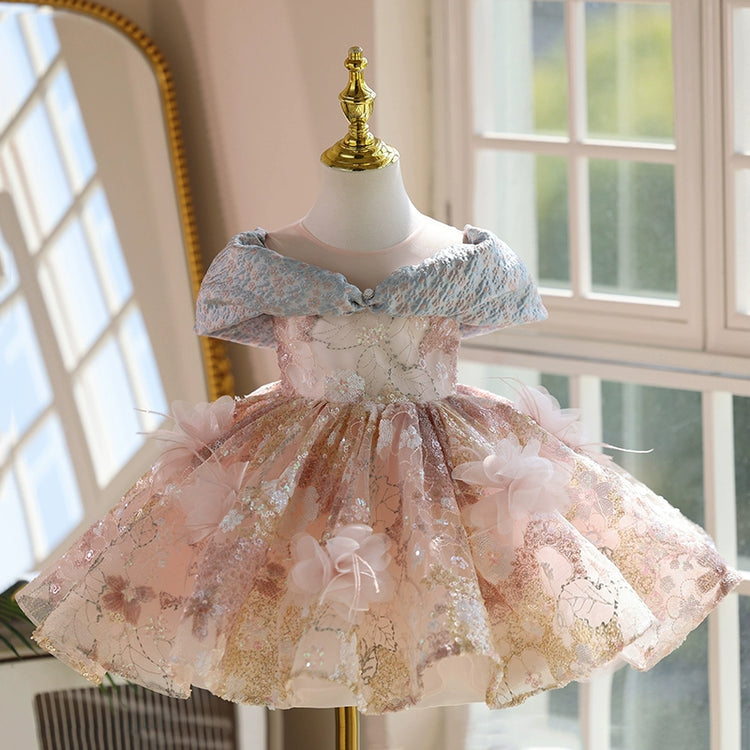 Girls Cute Christening Dress Flower Girl Wedding Princess Dress