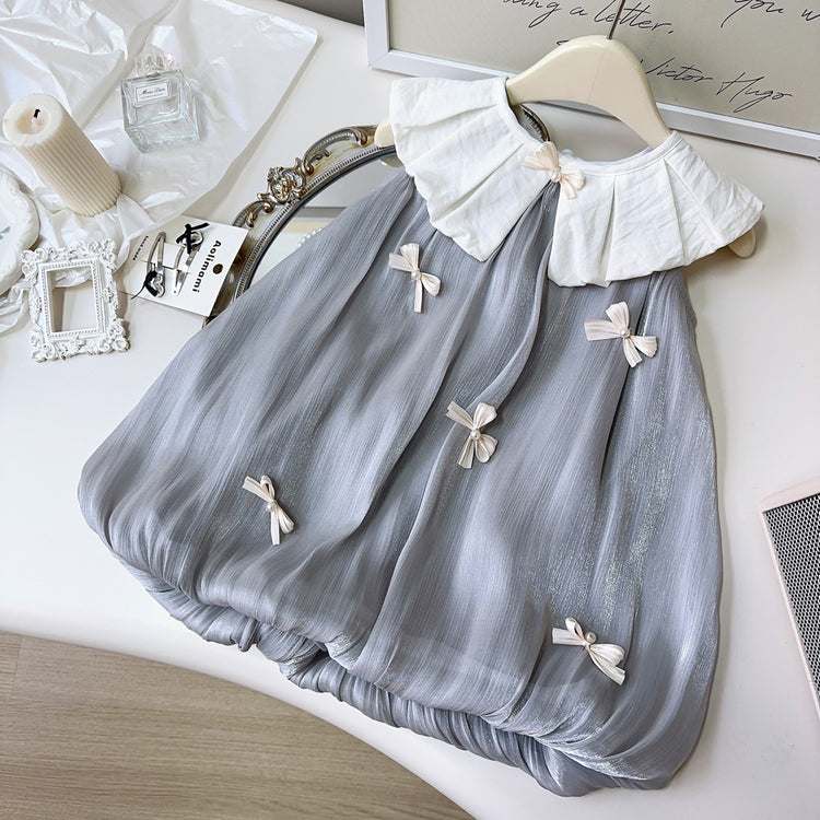 Girls Doll Collar Princess Dress Summer Baby Flower Bud Vest Dress