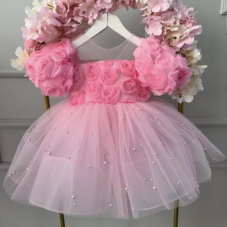 Girls Birthday Flower Princess Dress Cute Flower Girl Wedding Dress