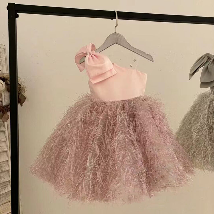 Elegant Baby Tassel Mesh Princess Dress Toddler Communion Dress Girl Formal Dresses