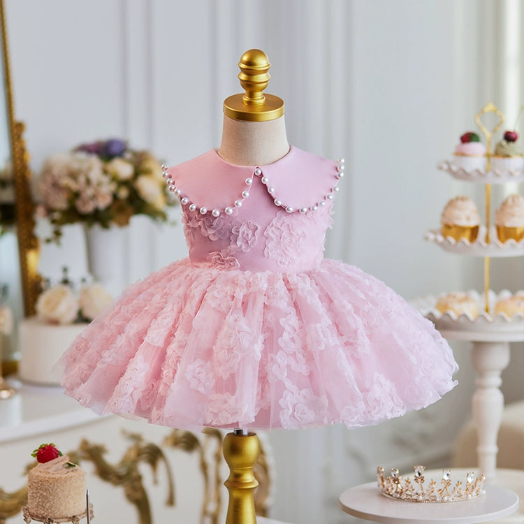 Girls Birthday Dress Baby Pink Party Princess Dress
