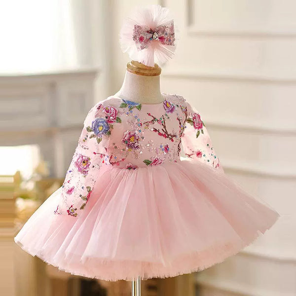 Pink Girls Prom Dress Girls Birthday Princess Dress Children Party Dress