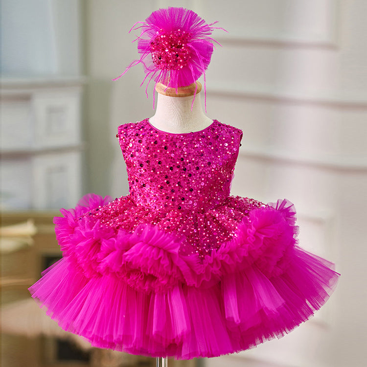 Lovely Baby Girl Sequins Christmas Dress Toddler Birthday Princess Dress