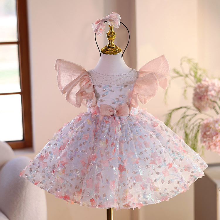 Girls Birthday Princess Dress Flower Girl Wedding Puffy Dress