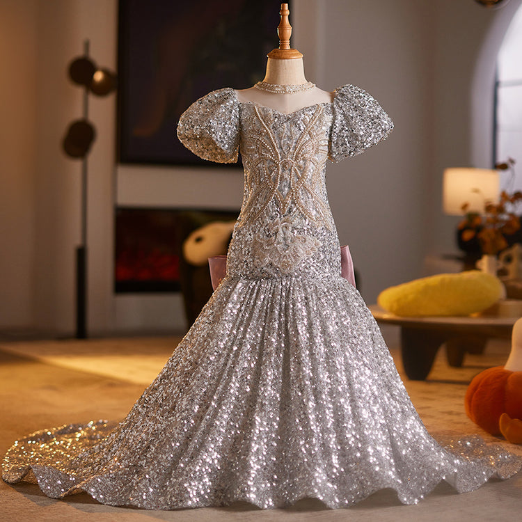 Girls Birthday Ball Gown Mermaid Dresses Girls Party Evening Dresses