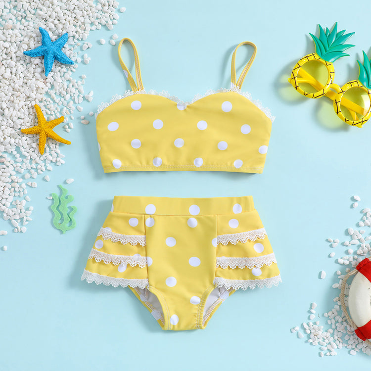 Children's Polka Dot Sling Girls Swimsuit Two-piece Set