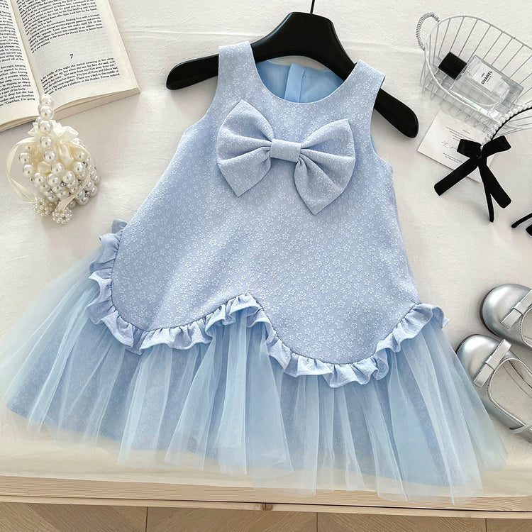Summer Girls Cute Birthday Mesh Splicing Princess Dress