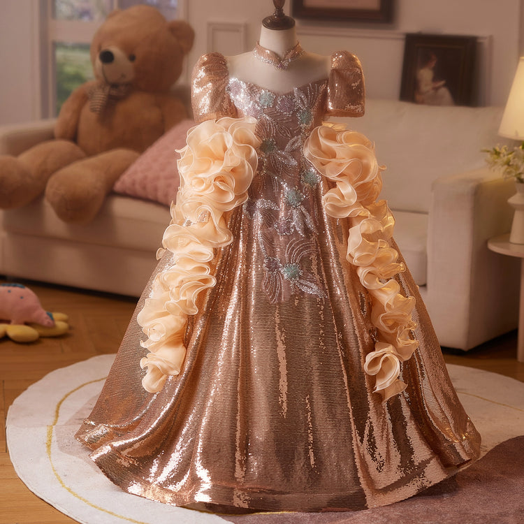 Girls Prom Sequin Dress Children's Birthday Dress Girls Formal Princess Dress