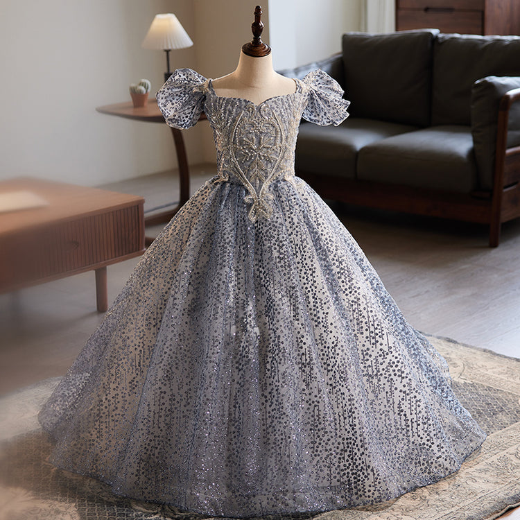 Baby Girl Prom Dress Sequins Toddler Pageant Birthday Princess Dress