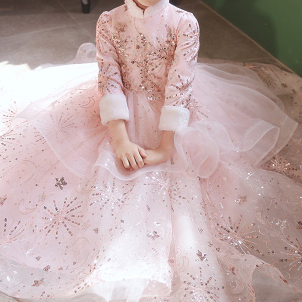 Girls Pink Princess Dresses Girls Birthday Pageant Dresses main image 0