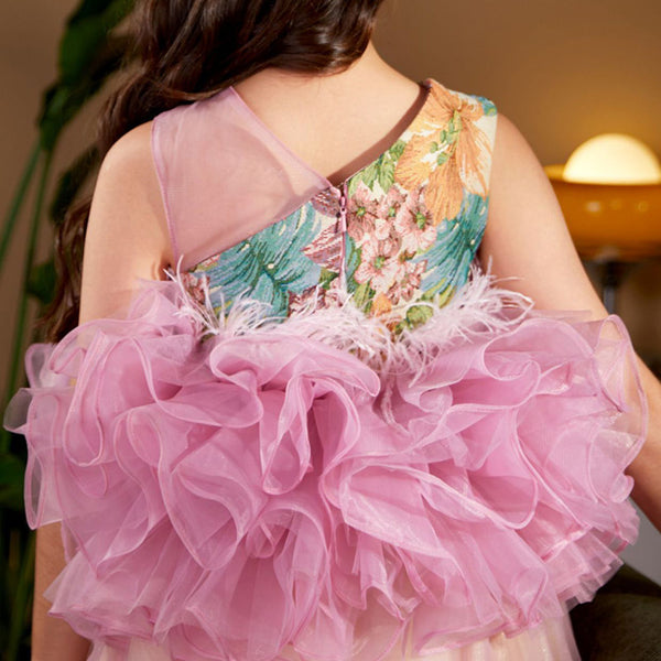 Elegant Baby Girl Fluffy Flowers Dress Toddler Birthday Princess Dre marryshe