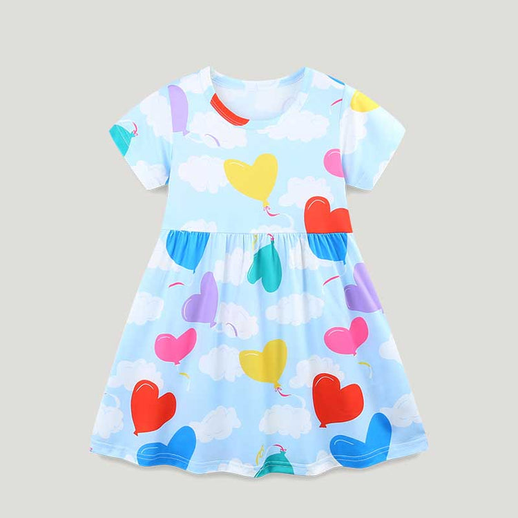 Summer New Girl Round Neck Floral Princess Dress