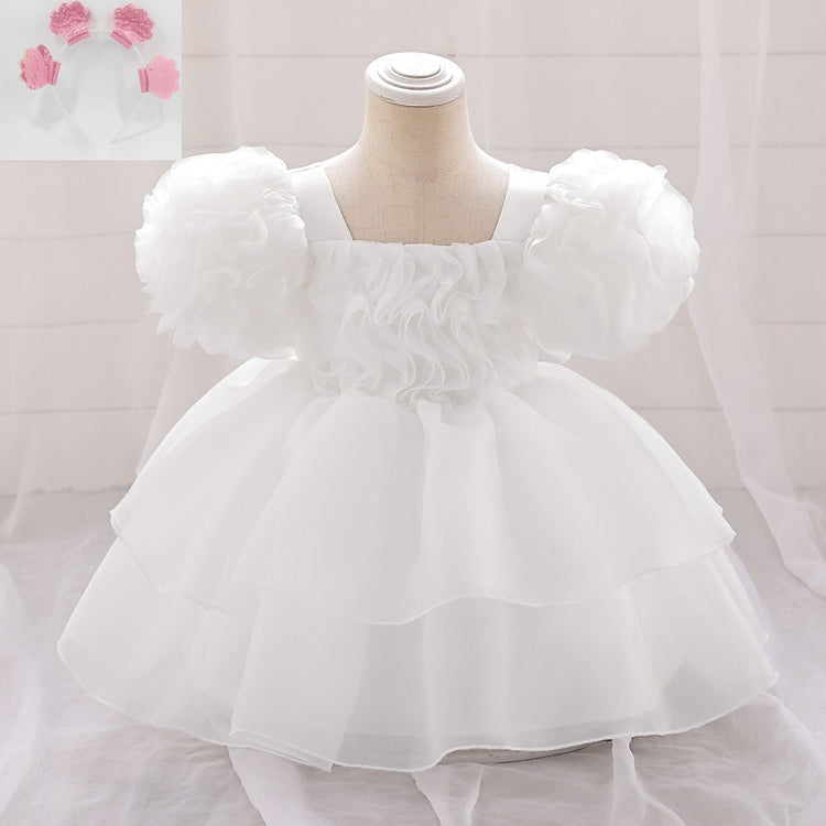 Girls Cute Communion Dress Girls Birthday Puffy Princess Dress