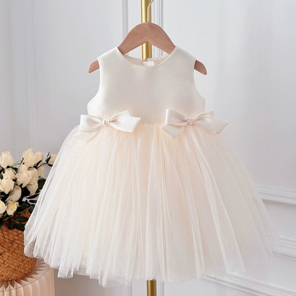 Baby Girl One-year-old Princess Dress Birthday Party Dress Girls Christening Dresses, Blue(With shawl) / 1-2 Years (90cm)