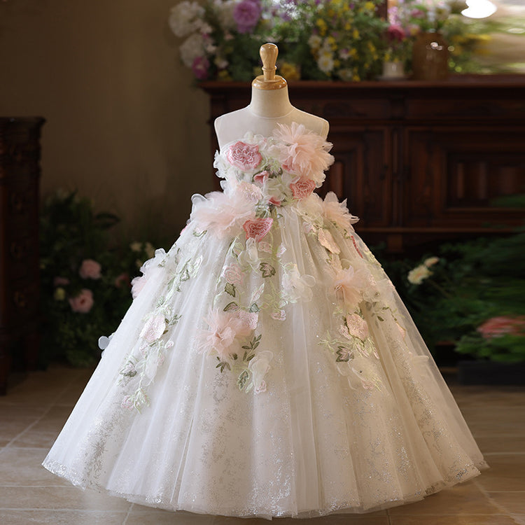 Girls Birthday Ball Dress Flower Girl Elegant Princess Dress