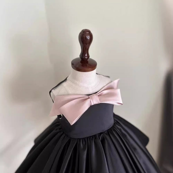 black dress pink bow Novara Mini in Model is wearing a Y/XL (14) Runs small like most Katie J Oh Polly Angelique bandeau maxi