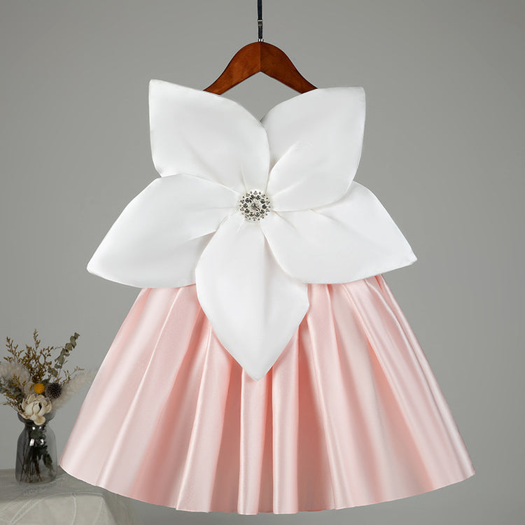 Baby Girl and Toddler Flower Bow Pageant Girl Dress Birthday Party Princess Dress