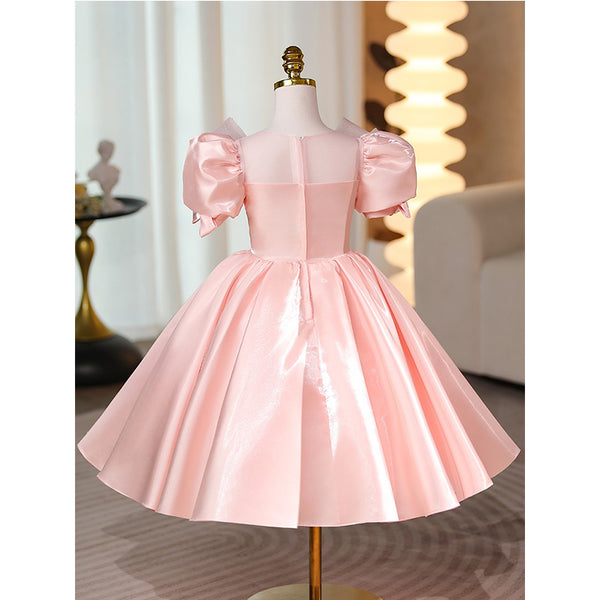 Girls Pink Birthday Dress Princess Dress with Flowers – marryshe