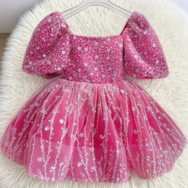 Girls Sequins Princess Dress Toddler Beauty Pageant Dress First Communion Dresses