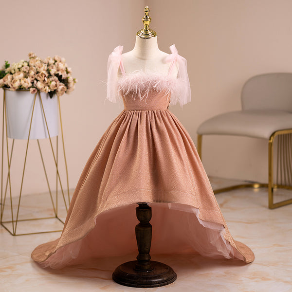 babees party dress Girls Pageant Dresses Baby Girl Summer Sleeveless Bow Tail Forma Dress, Pink / 7-8 Years (140cm) Color:Moon Butter Yellow truly eternally stylish flapper designer boy dress Midi Dresses Off The