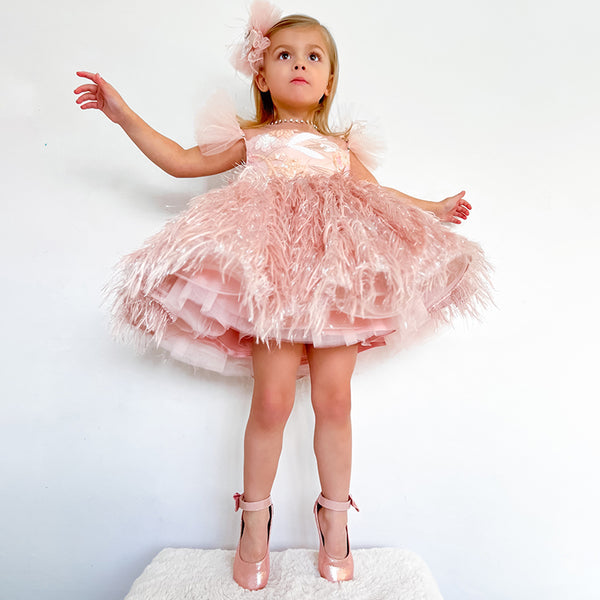 Luxurious Baby Girl Formal Puffy Party Dress Girl Fluffy Pageant Princess Dress