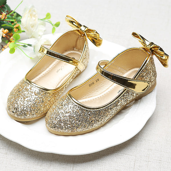 Girls Cute Flat Shoes Sequins Leather Shoes – marryshe