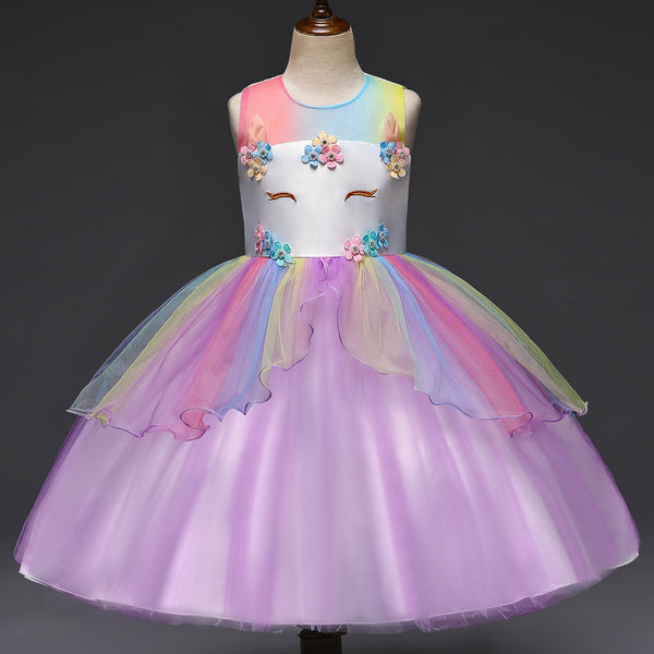 Flower Round Neck Sleeveless Princess Dress main image 0