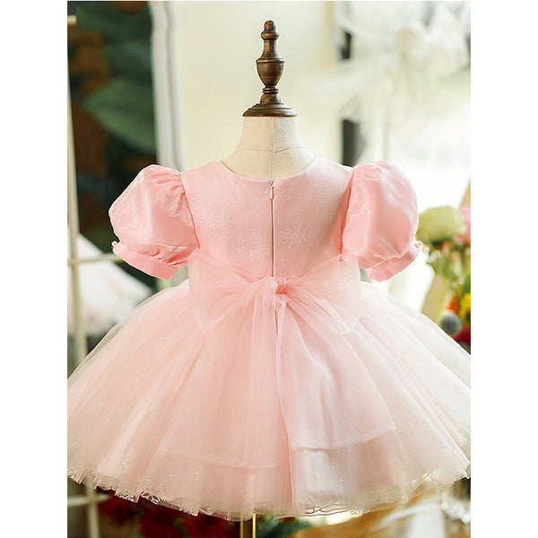 Baby Girl Colorful Puff Sleeves Toddler  First Communion Princess Dress