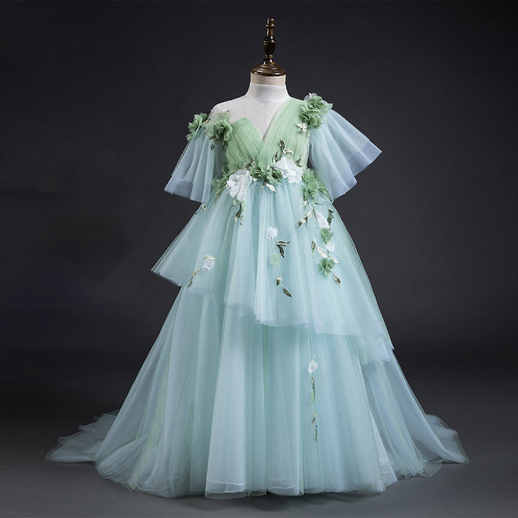 Flower Girl Dress Children Easter Dress Luxury Puffy Communion Princess Wedding Pageant Dress