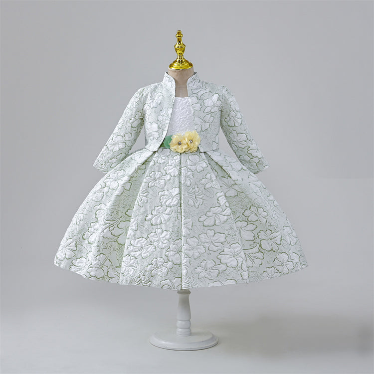 Cute Baby Girl Flower Long Sleeve Princess Dress