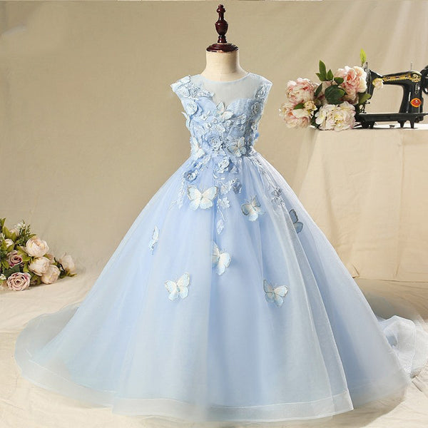 Toddler Girl Pageant Dress Summer Butterfly Flower Girl Princess Communion Dress Toddler Girl Pageant Dress Summer Butterfly Flower Girl Princess Communion Dress