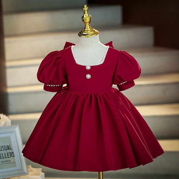 Baby Girls Christmas Romper  Ruffles Fly Sleeve Sequins Red Party Dress Unique Design Excellent Look