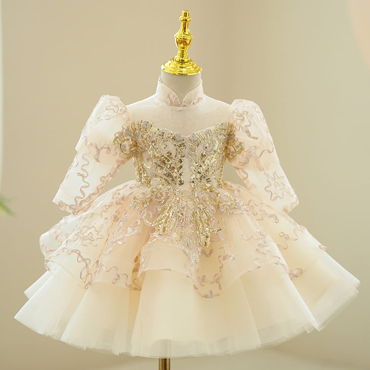 Baby Girl Puffy Sequins Birthday Party Princess Dress
