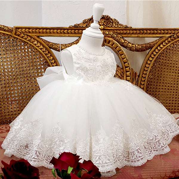 Elegant Baby Girl Embroidery Christening Dresses  Toddler Birthday Princess Dress main image 0