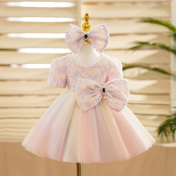 birthday dress baby girl 1 year Rainbow Wedding Puffy Princess Color:Orange Red there are absolutely no LIVE Princess 4 Year Birthday