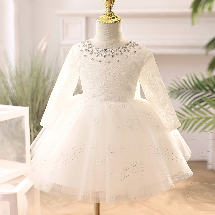 Elegant Wedding Long Sleeves Flower Girl Princess Dress