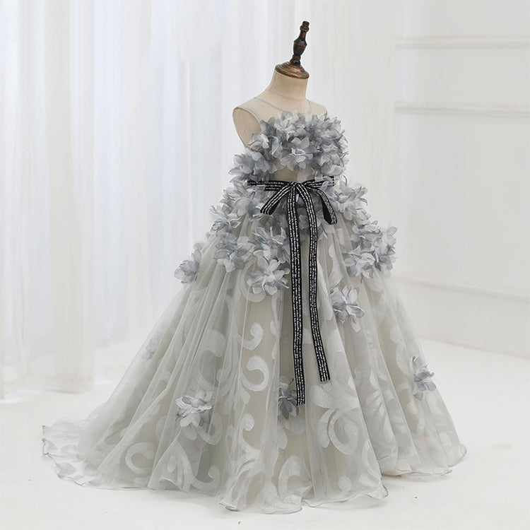 Girl Communion Luxury Party Dress Baby Girl Multi-Petal Fluffy Formal Pageant Princess Dress