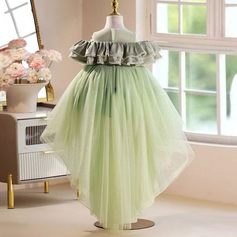 Children's Green Ball Gown Girls Birthday Dress Flower Girl Princess Dress