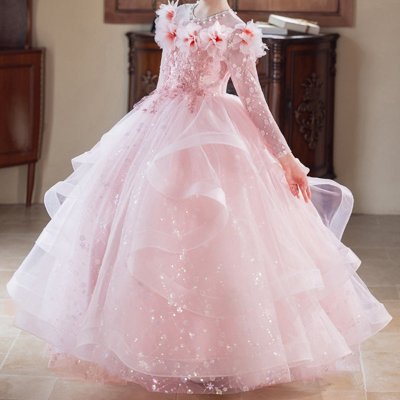 Girls Pink Dress Girls Formal Dress Children's Birthday Princess Dress Girls Pink Dress Girls Formal Dress Children's Birthday Princess Dress