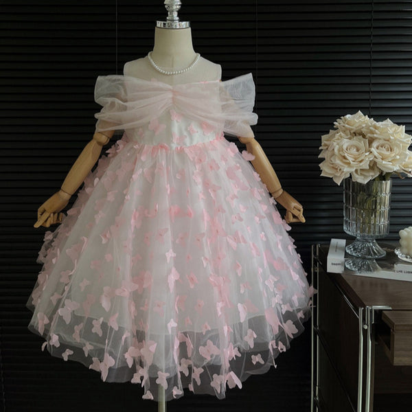 Cute Baby Girl  Butterfly Beauty Pageant Dress Toddler Birthday Princess Dress