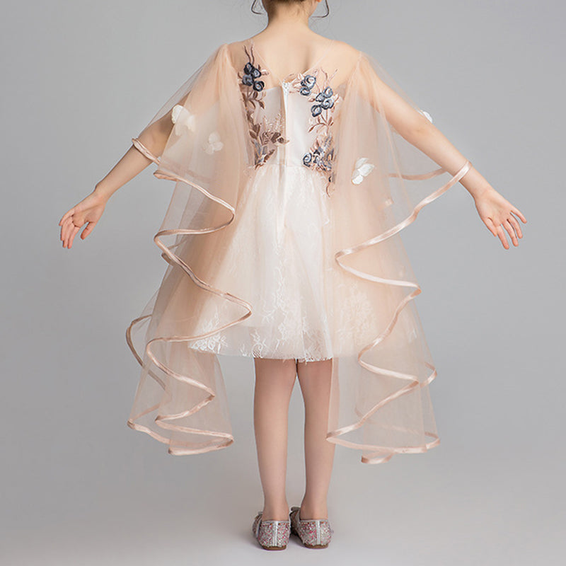 Elegant Baby Girl Champagne Butterfly Puffy Princess Dress Toddler Birthday Dress Elegant Baby Girl Champagne Butterfly Puffy Princess Dress Toddler Birthday Dress