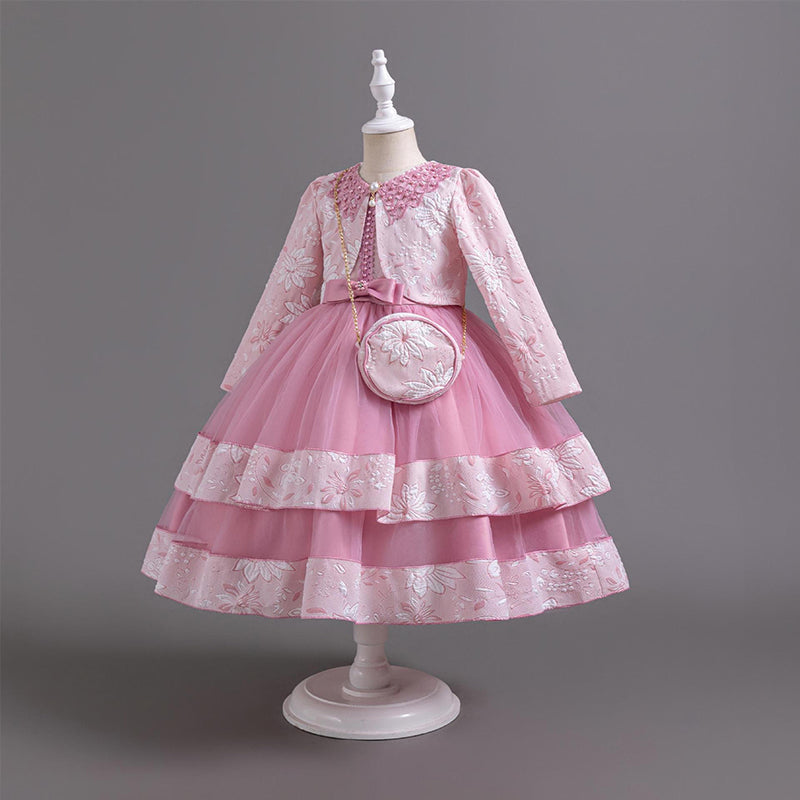 Children's Princess Dress Long Sleeve Round Neck Dress