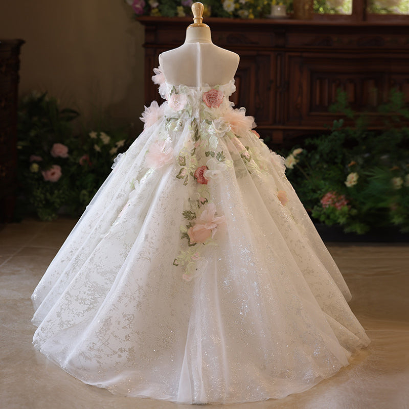 Girls Birthday Ball Dress Flower Girl Elegant Princess Dress