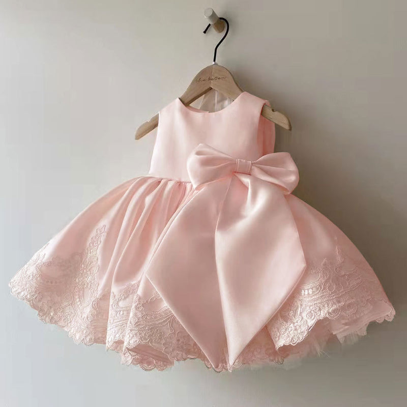 Toddler Birthday Party Wedding Christening Bow Fluffy Princess Dress