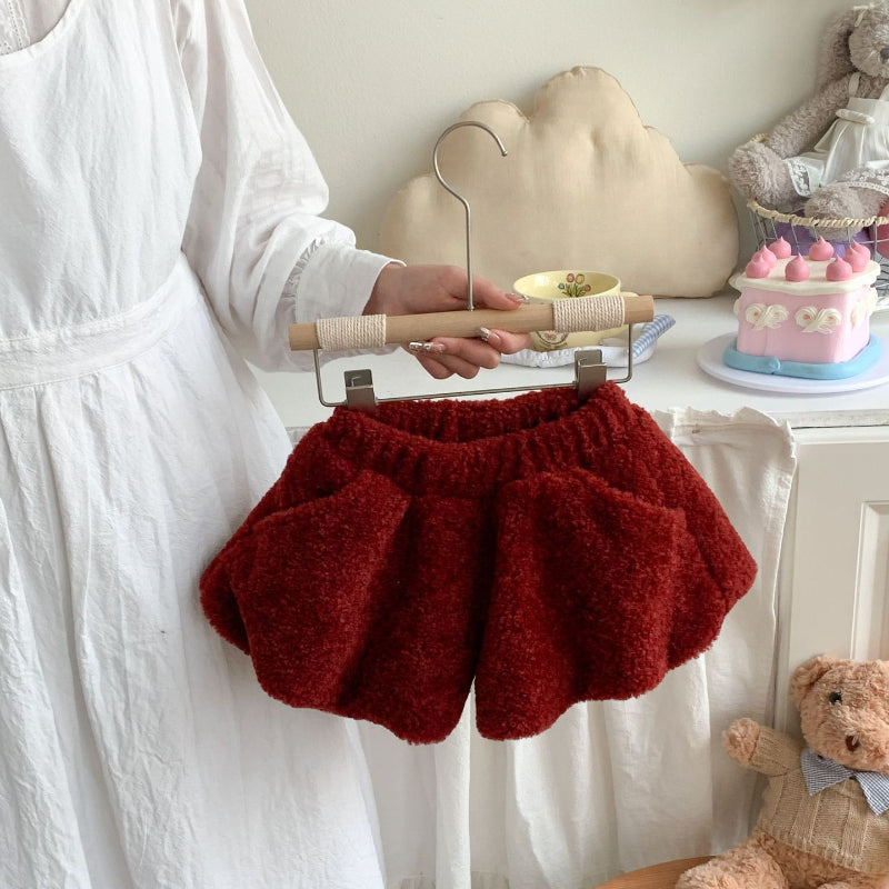 Girls Hooded Pom Pom Coat Children's Floral Pants Two-piece Set
