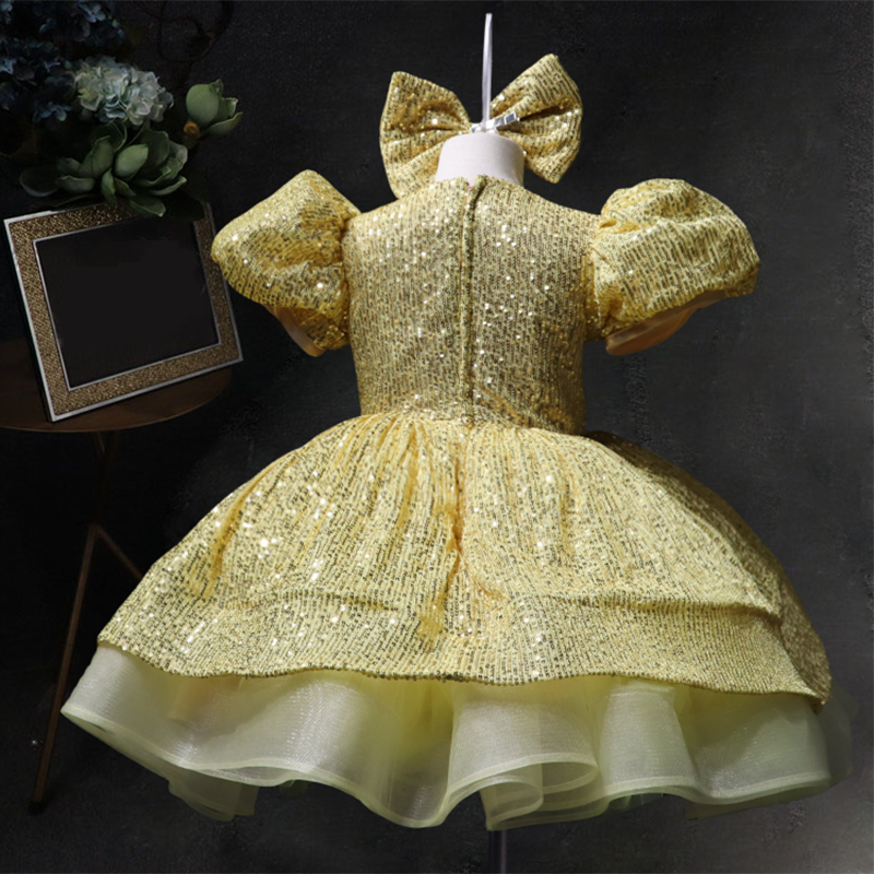 Baby Girl Prom Dress Sequins Beauty Pageant Toddler Birthday Princess Dress