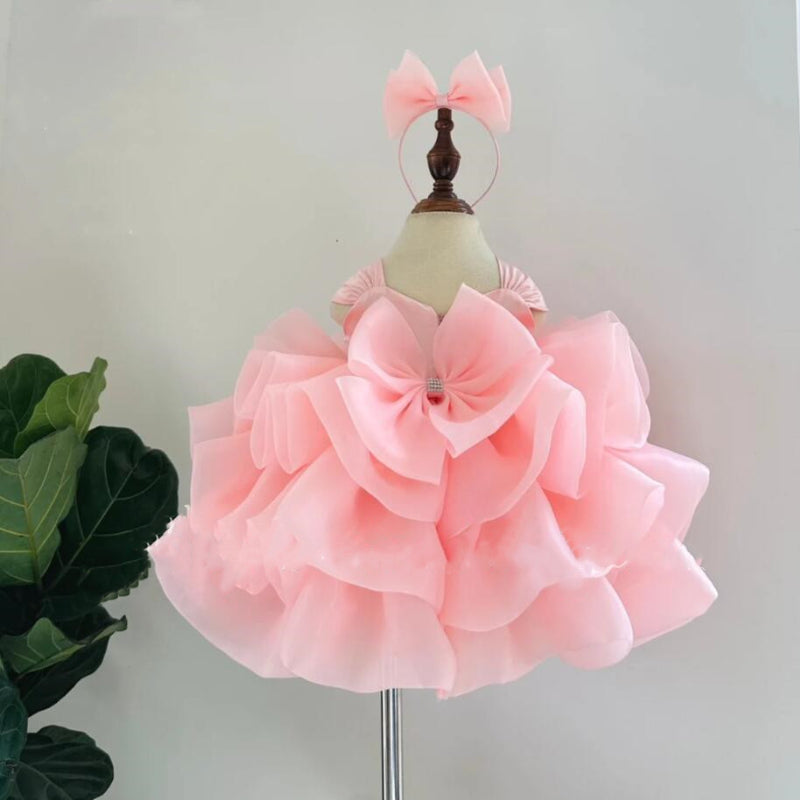 Cute Baby Girl Beauty Pageant Dress Toddler Fluffy Birthday Princess Dress